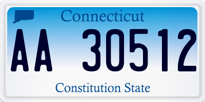 CT license plate AA30512