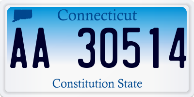 CT license plate AA30514
