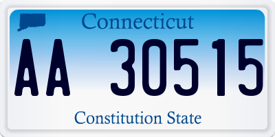 CT license plate AA30515
