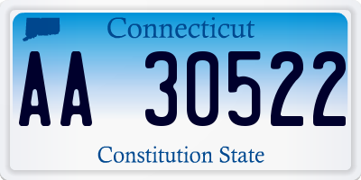 CT license plate AA30522