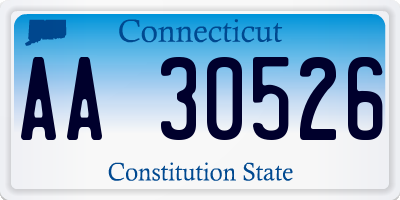 CT license plate AA30526