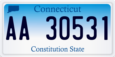 CT license plate AA30531