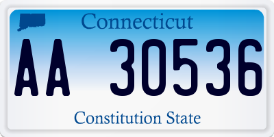 CT license plate AA30536