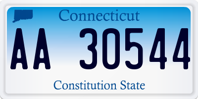 CT license plate AA30544