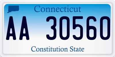 CT license plate AA30560