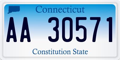 CT license plate AA30571