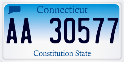 CT license plate AA30577