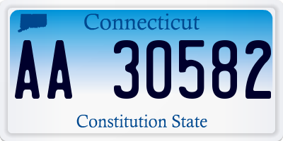 CT license plate AA30582