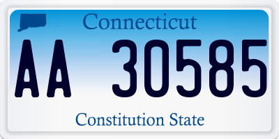 CT license plate AA30585