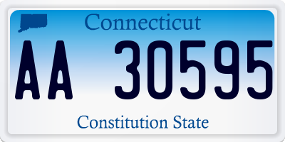 CT license plate AA30595