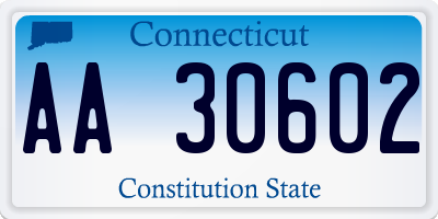 CT license plate AA30602