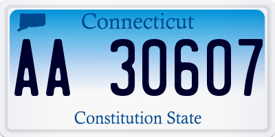 CT license plate AA30607