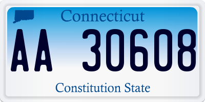 CT license plate AA30608