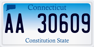 CT license plate AA30609