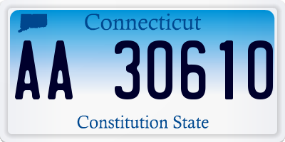 CT license plate AA30610