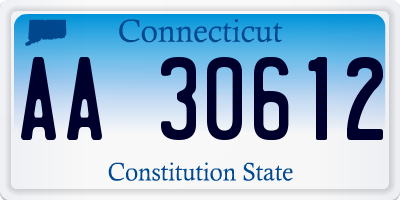 CT license plate AA30612