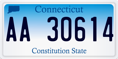 CT license plate AA30614