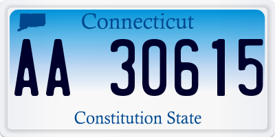 CT license plate AA30615