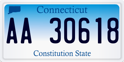 CT license plate AA30618