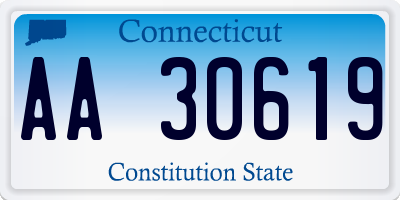 CT license plate AA30619