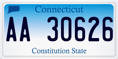 CT license plate AA30626