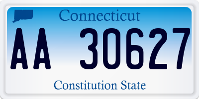 CT license plate AA30627