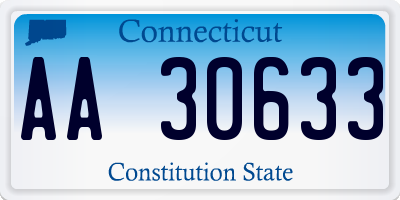 CT license plate AA30633