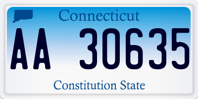 CT license plate AA30635