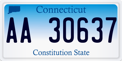 CT license plate AA30637