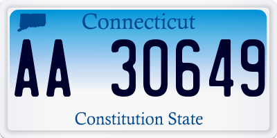 CT license plate AA30649