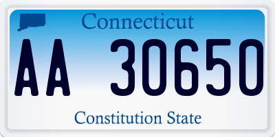 CT license plate AA30650