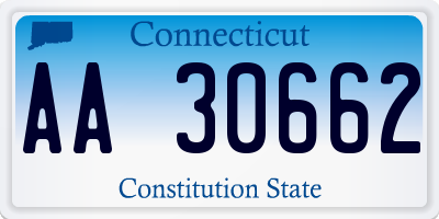 CT license plate AA30662