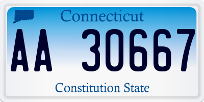 CT license plate AA30667