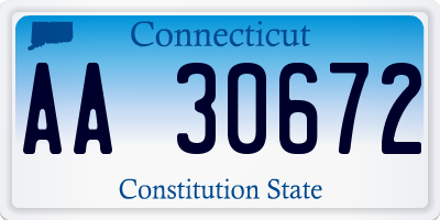 CT license plate AA30672