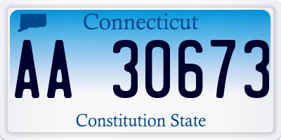 CT license plate AA30673