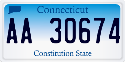 CT license plate AA30674