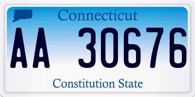 CT license plate AA30676