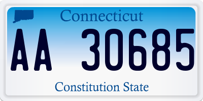 CT license plate AA30685