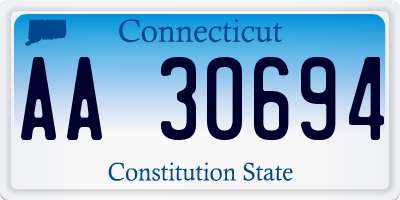 CT license plate AA30694