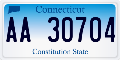 CT license plate AA30704