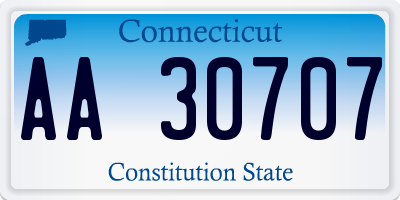 CT license plate AA30707