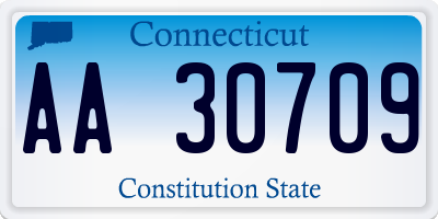 CT license plate AA30709