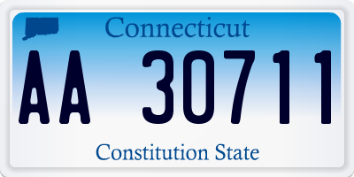 CT license plate AA30711