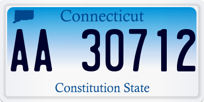 CT license plate AA30712