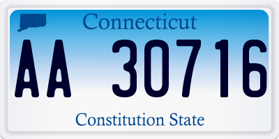 CT license plate AA30716