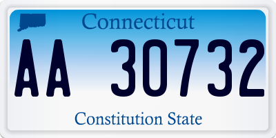 CT license plate AA30732