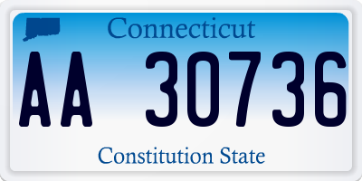 CT license plate AA30736