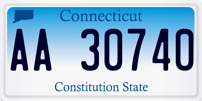 CT license plate AA30740