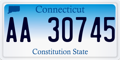 CT license plate AA30745