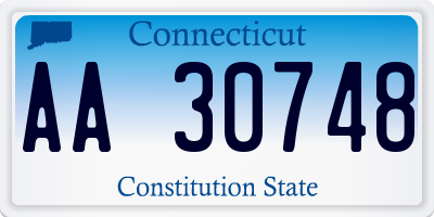 CT license plate AA30748